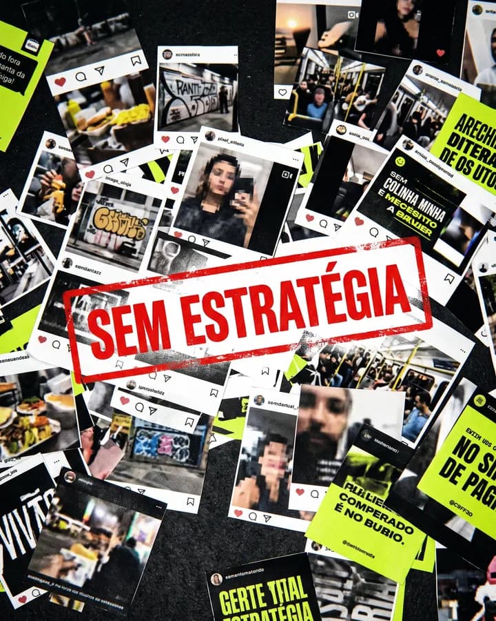Feed infinito com centenas de posts representando volume sem estratégia